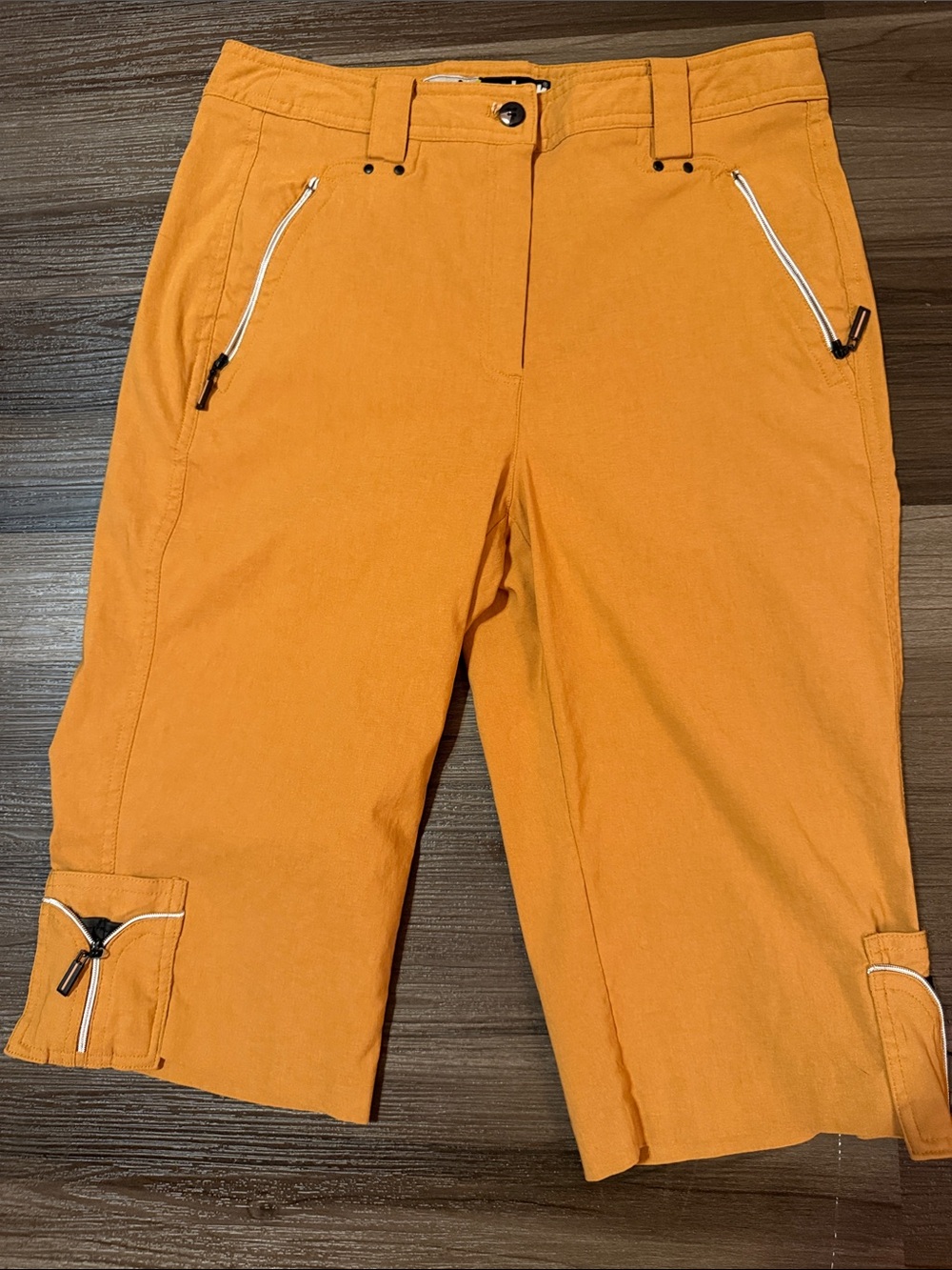 Jamie Sadock Orange Elegante Knee Cargo Golf Shorts Capris Womens Size 6